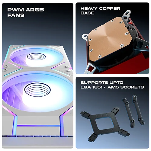 Dawg L240 AIO ARGB 240mm White CPU Liquid Cooler